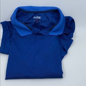 Rhone Delta Pique Polo Shirt, Blue, L, Never Worn